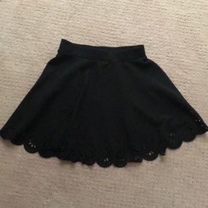 Black skater skirt with cutouts
